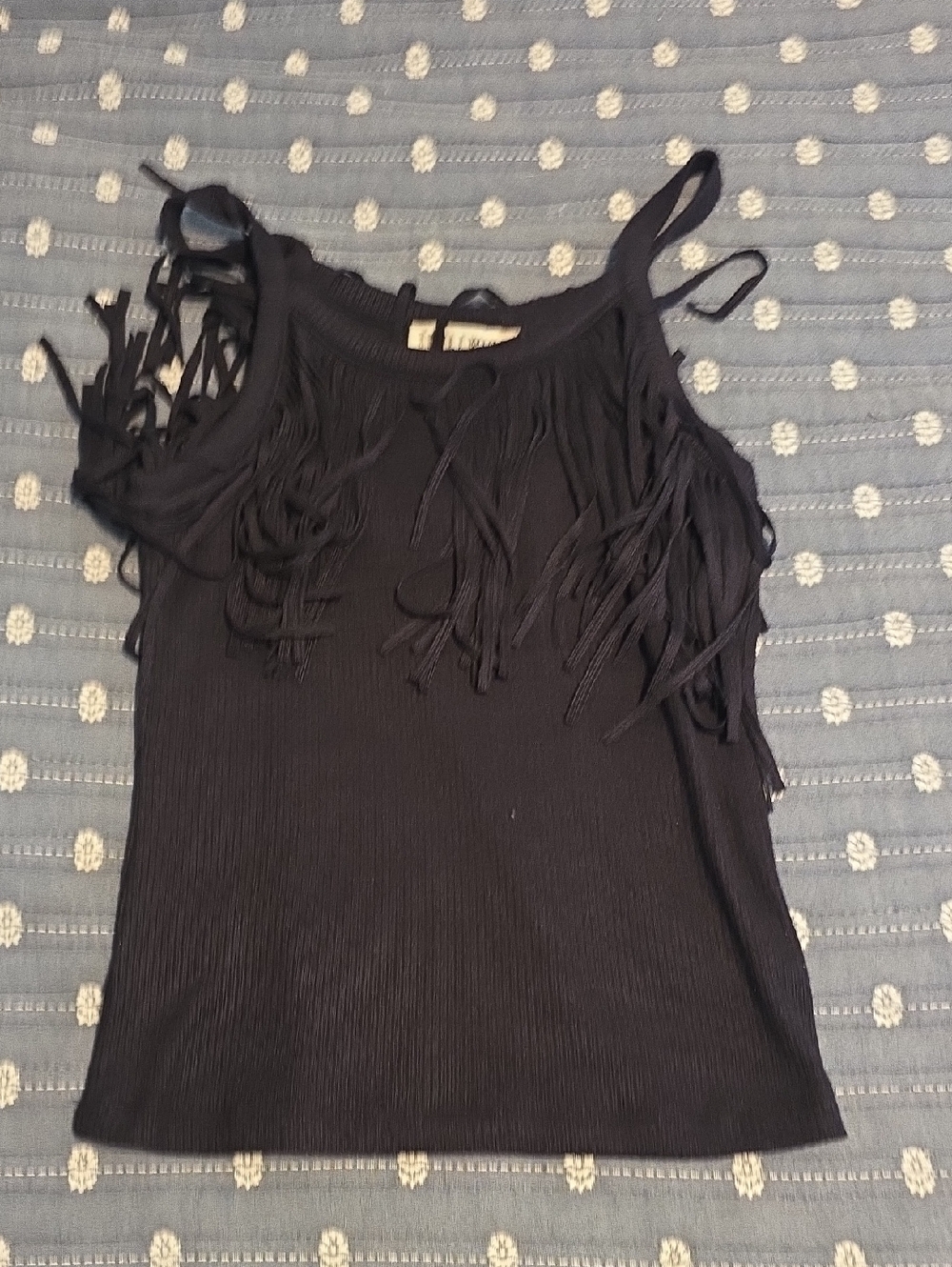 Idylwind Fringe-Detail Black Women's Tank Top
